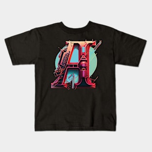 Scarlet Letter Cyberpunk Atheism Sign Kids T-Shirt